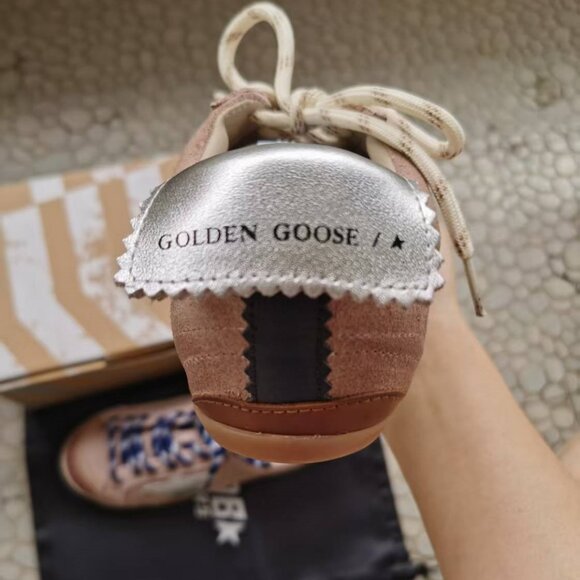Golden Goose White and Gold Sneakers - Picture 6 of 9